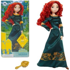 imageDisney Store Girls Princess Classic Doll Merida 11 Inches Includes Brush with Molded Details Fully Posable Toy in Classic OutfitMerida