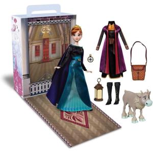 imageDisney Store Girls Princess Story Doll Anna from Frozen 11 Inches Includes Coloring Book and Additional Dress Princess Doll in Classic Outfit Princess Toys