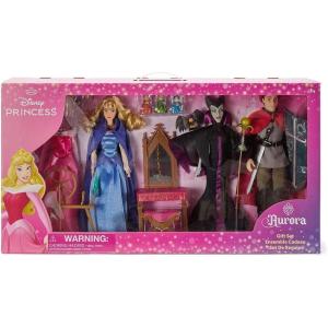 imageDisney Store Official Aurora Classic Doll Gift Set  Sleeping Beauty Play Set  Disney Princess Toys Playset Featuring Aurora Prince Phillip ampamp Maleficent Dolls with Accessories