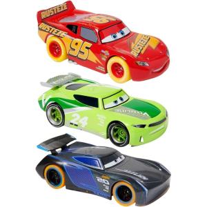 imageDisney Store Official Cars LightUp Pullback Die Cast Set  Featuring Lightning McQueen Jackson Storm Chase Racelott  Neon Lights Set with LightUp PullNRace Diecast Cars