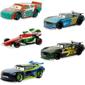 imageDisney Store Official Cars Pull N Race Series Set  Die Cast Metal 143 Scale 15th Anniversary Edition Cars Toys Multi Pac with Window Display