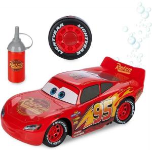 imageDisney Store Official Lightning McQueen BubbleBlowing Remote Control Car  24GHZ RC Cars with Bubble Fluid Refill  Toddler Boy Toys Inspired by Pixars Cars  Light Up Fun for Little Racers
