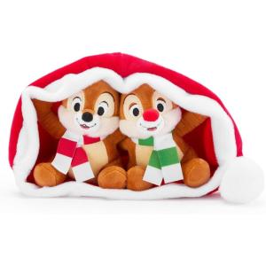 imageDisney Store Official Chip n Dale Holiday Plush Set in Santa Hat  5 Inch Mini Stuffed Animals in a Santa Hat  Holiday Plush Figure Toys with Furry Trim  Disney Christmas Decorations