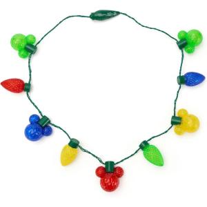 imageDisney Store Official Mickey Mouse Icon Colored LightUp Holiday Glow Necklace  Disney Christmas Light Up Necklace with 9 Colorful Bulbs 5 Mickey Icons ampamp 4 Droplet Lights