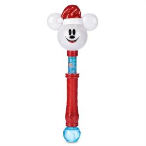 imageDisney Store Official Mickey Mouse Light and Sound Holiday Snow Wand  Interactive Singing ampamp Lights Snowman Wand Toy for Kids