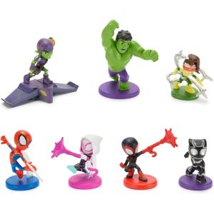 imageDisney Store Official Star Wars The Mandalorian Figure Set  8 Fully Sculpted Star Wars Figures Including The Mandalorian Grogu Ahsoka Tano amp More in DoubleTiered Box with Scenic BackgroundsSpidey and Friends