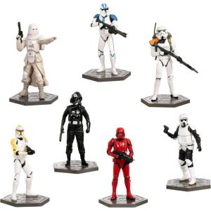 imageDisney Store Official Star Wars The Mandalorian Figure Set  8 Fully Sculpted Star Wars Figures Including The Mandalorian Grogu Ahsoka Tano amp More in DoubleTiered Box with Scenic BackgroundsStormtroopers