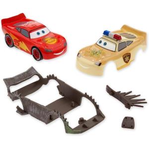 imageDisney Store Official Lightning McQueen Die Cast Set  Cars on The Road Toys  143 Scale Disney Cars Diecast Vehicle with Road Warrior amp Deputy Hazard Makeovers Accessories