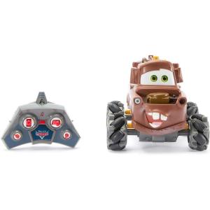 imageDisney Store Official Tow Mater LightUp Remote Control Car  Tow Mater RC Car with Monster Truck Wheels 24GHz Radio Controlled RC Toy with 360 Spin amp LightUp Smoke EffectTow Mater