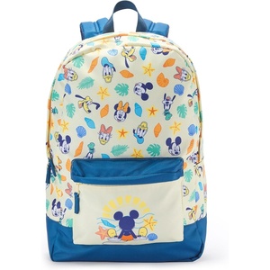 image:imageDisney Store Official Mickey Mouse and Friends Backpack Character Print Disney Laptop Backpack with Fun Beach Pattern Front Pocket and Adjustable Padded Straps for Kids or Adults